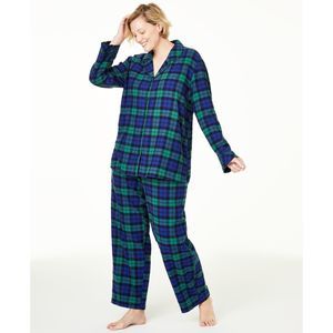 allbrand365 designer Womens Plus Size Plaid Pajama Set Size 3X Color Black